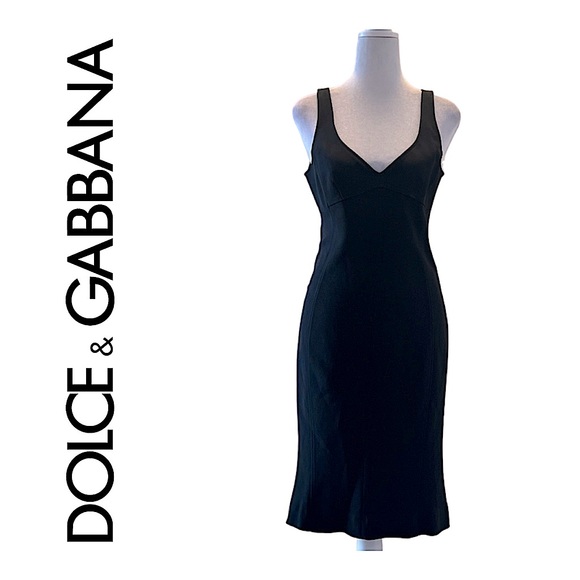 DOLCE & GABBANA Black Bodycon Dress Size 42/ 6 US - Picture 2 of 11